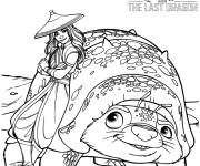 Coloriage Illustration de Tuk Tuk et Raya
