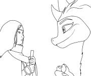 Coloriage L'union de Raya et le dragon Sisu