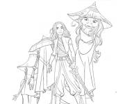 Coloriage Les aventures du dragon Sisu et Raya