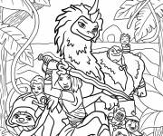 Coloriage Les personnages de raya et le dernier Dragon Poster