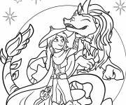 Coloriage Petite Raya avec le dernier Dragon Sisu
