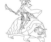 Coloriage Princesse Raya cherche le dernier dragon