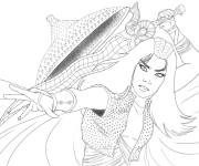 Coloriage Princesse Raya en action