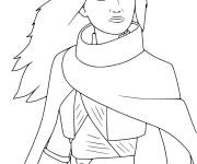 Coloriage Princesse Raya et le regard s&eacute;rieux
