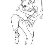Coloriage Raya au combat simple