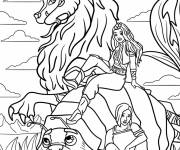 Coloriage Raya avec ses amis Sisu, Tuk Tuk et Namaari