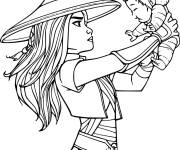 Coloriage Raya et Noi du film Raya Et Le Dernier Dragon