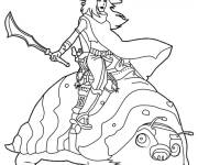 Coloriage Raya et Tuk Tuk pour enfants