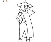 Coloriage Raya facile du film de Walt Disney