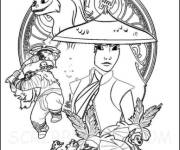 Coloriage et dessins gratuit Raya, Sisu et Kid Captain de Raya et le dernier dragon à imprimer