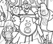 Coloriage Affiche du film tous en sc&egrave;ne pour enfants