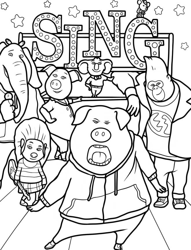Coloriage Tous en Scène gratuit à imprimer