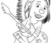 Coloriage et dessins gratuit Ash au guitare du Sing à imprimer