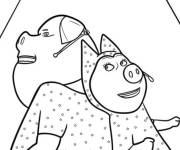 Coloriage Gunter et Rosita en plein performance