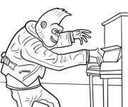 Coloriage Johnny de Tous en sc&egrave;ne jouant au piano