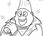 Coloriage Johnny en chantant sur la sc&egrave;ne