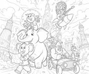 Coloriage Les aventures des personnages Tous en sc&egrave;ne