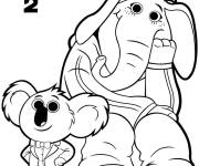 Coloriage Meena et Buster Moon de Tous en sc&egrave;ne 2