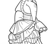 Coloriage Menna en tenu m&eacute;di&eacute;val sur sc&egrave;ne