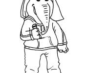 Coloriage et dessins gratuit Menna l'&eacute;l&eacute;phant dessin&eacute; &agrave; la main de sing à imprimer