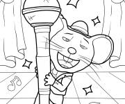 Coloriage Mike avec un gros microphone de Tous en sc&egrave;ne