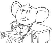Coloriage Personnage Buster du film Sing pour enfants