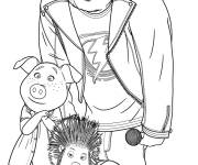 Coloriage Personnages Ash, Rosita et Johnny de Tous en sc&egrave;ne