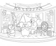 Coloriage Personnages de Sing sur la sc&egrave;ne