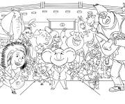 Coloriage Personnages du film anim&eacute; Tous en Sc&egrave;ne
