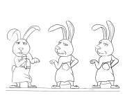 Coloriage Trois lapins chanteurs de Tous en sc&egrave;ne