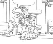 Coloriage C&acirc;lin de Buzz et Woody