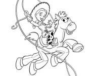 Coloriage Cowboy sur son cheval de Toy Story 5