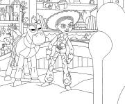 Coloriage Jessie and Bullseye contre Lily Pad