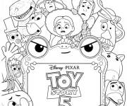 Coloriage Personnages de Toy Story 5 en affiche