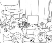 Coloriage R&eacute;union des personnages de Toy Story