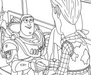 Coloriage Sc&egrave;ne de Buzz et Woody
