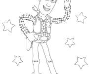 Coloriage Woody &agrave; motif en &eacute;toiles