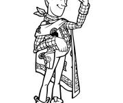 Coloriage Woody en poncho