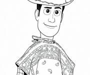 Coloriage et dessins gratuit Woody en portant le poncho à imprimer