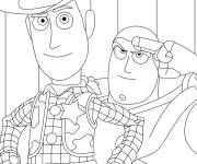 Coloriage Woody et Buzz Lightyear