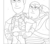 Coloriage Woody et Buzz par num&eacute;ro