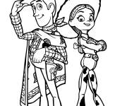 Coloriage Woody et Jessie de Toy Story 5