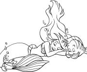 Coloriage Ariel la princesse des mers de Walt Disney