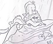 Coloriage Ariel Tans de Walt Disney