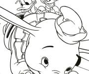 Coloriage Bambi avec Daizy et Donal Duck