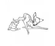 Coloriage et dessins gratuit Bambi et Panpan de Walt Disney à imprimer