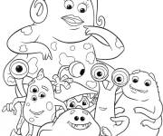Coloriage Famille des monstres de Walt Disney