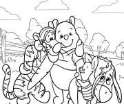 Coloriage Image des personnages de Winnie l'ourson et ses amis de Walt Disn