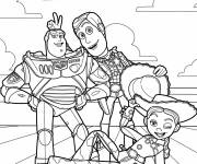 Coloriage Jessie, Buzz et Woody du film anim&eacute; de Walt Disney