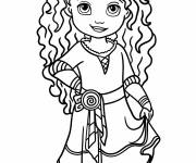 Coloriage Kawaii Princesse Merida de Walt Disney